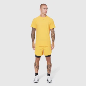 DIFT Performance Top training tee, amber colorway, alternate angle (placeholder product photo)